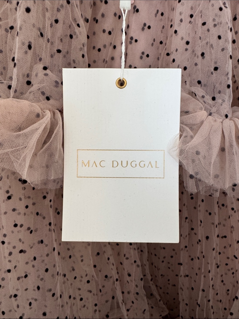 Mac Duggal 20776 Pink Sleeveless Dot Net Ruffle Dress Size 10 NWT - Picture 13 of 14